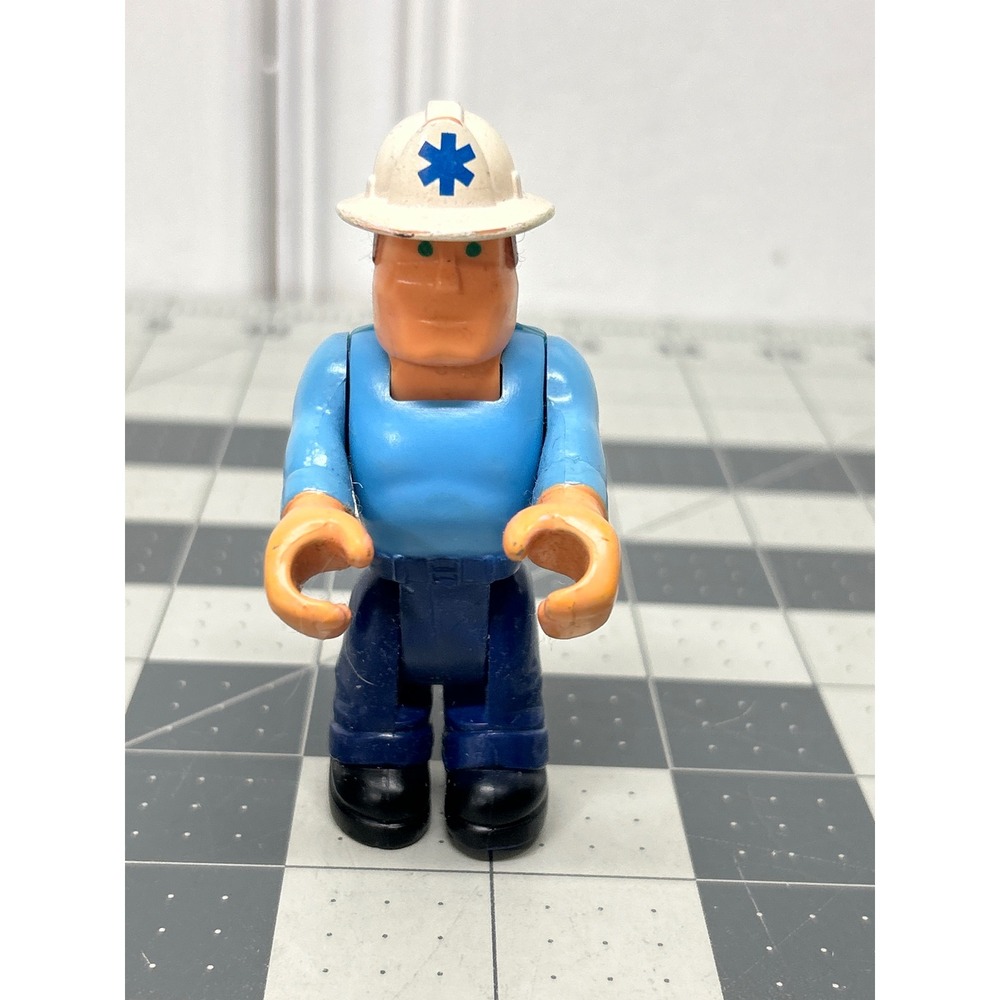 Vintage 90s Fisher-Price Husky Helpers Paramedic Action Figure 3in Rescue EMT